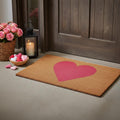 20 X 34 Brown And Pink Heart Outdoor Coir Door Mat