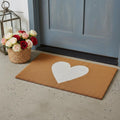 24 X 36 Brown And White Heart Outdoor Coir Door Mat