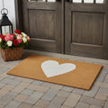 30 X 48 Brown And White Heart Outdoor Coir Door Mat