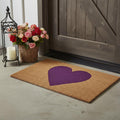 17 X 29 Brown And Purple Heart Outdoor Coir Door Mat