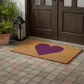 30 X 48 Brown And Purple Heart Outdoor Coir Door Mat