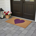 36 X 72 Brown And Purple Heart Outdoor Coir Door Mat