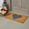 24 X 36 Brown And Gray Heart Outdoor Coir Door Mat