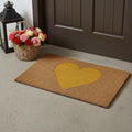 17 X 29 Brown And Yellow Heart Outdoor Coir Door Mat