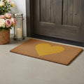 24 X 36 Brown And Yellow Heart Outdoor Coir Door Mat