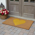 30 X 48 Brown And Yellow Heart Outdoor Coir Door Mat