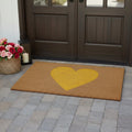36 X 72 Brown And Yellow Heart Outdoor Coir Door Mat