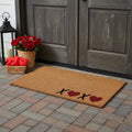 36 X 72 Brown Black And Red Valentines Day Heart XOXO Outdoor Coir Door Mat