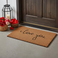 24 X 36 Brown Red And Black Love You Outdoor Coir Door Mat