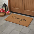 24 X 48 Brown Red And Black Love You Outdoor Coir Door Mat