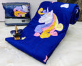Yetli Glace Cotton Singel Bed Comforter Print And Kids Ac Room/Blanket, Size 60 X 90 Pack Of 1 Pcs, (Vt2036 Blue