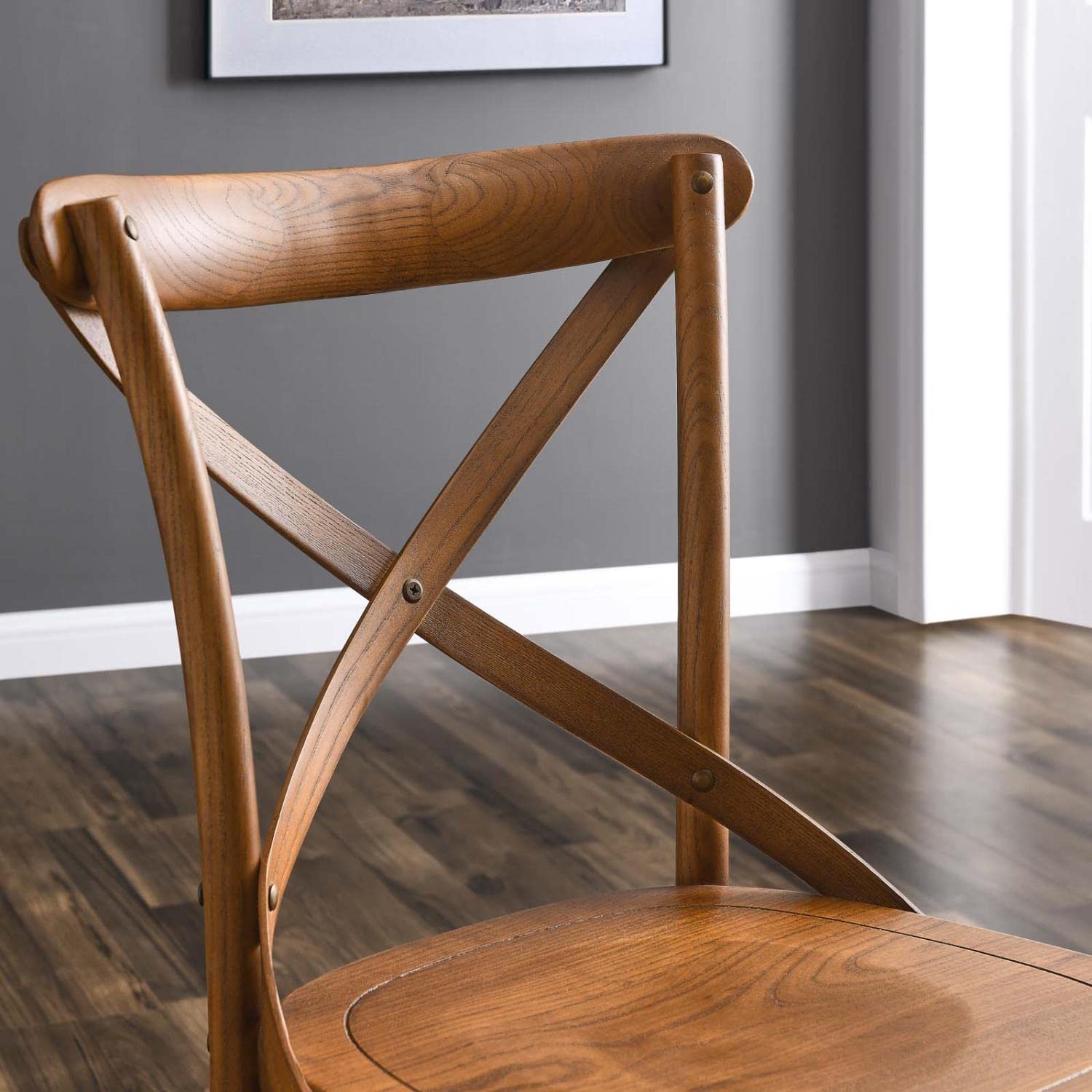 Modway Gear Dining Side Chair In Walnut
