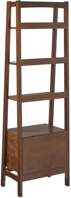 Crosley Furniture Landon Small Bookshelf Etagere, Bookcase Storage With Shelves And File Drawer, Mahogany