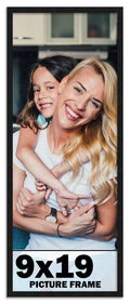 9x19 Frame Black Picture Frame - Complete Modern Photo Frame Includes UV Acrylic Shatter Guard Front, Acid Free Foam Backing Boa