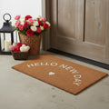 17 X 29 Brown And White Hello New Day Outdoor Coir Door Mat