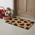 17 X 29 Brown And Black Hearts Outdoor Coir Door Mat