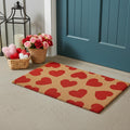 24 X 36 Brown And Red Hearts Outdoor Coir Door Mat
