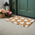 17 X 29 Brown And White Hearts Outdoor Coir Door Mat