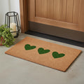 24 X 36 Brown And Green Three Hearts Outdoor Coir Door Mat