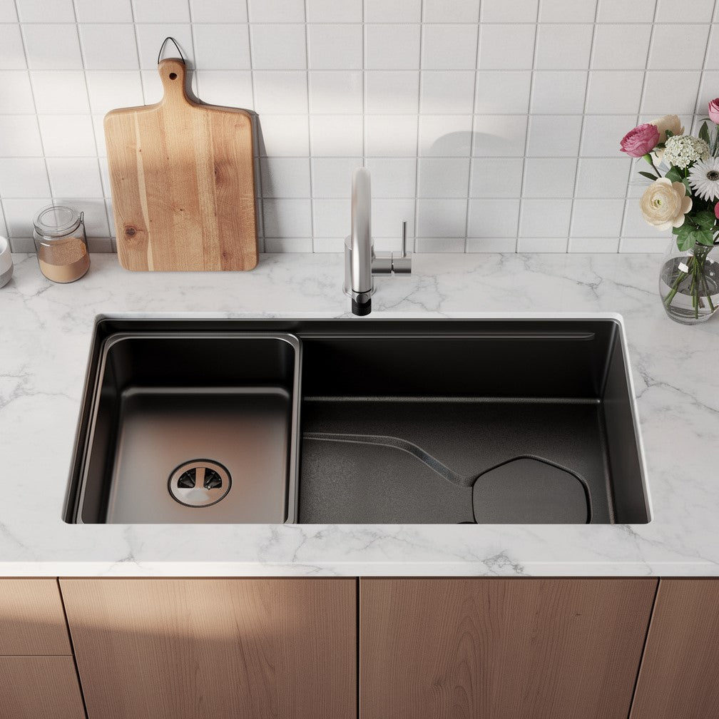 9 X 30 Black Stainless Steel Undermount Kitchen Sink
