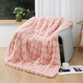 Ukeler Pink Faux Fur Throw Blanket For Girls 50'X60' Decorative Shaggy Velvet Blanket Fluffy Cozy Plush Warm Bed Throws For Be