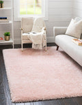 Rugs.com Infinity Collection Solid Shag Area Rug 8 x 11 Pink Lace Shag Rug Perfect for Living Rooms, Large Dining Rooms, Open 