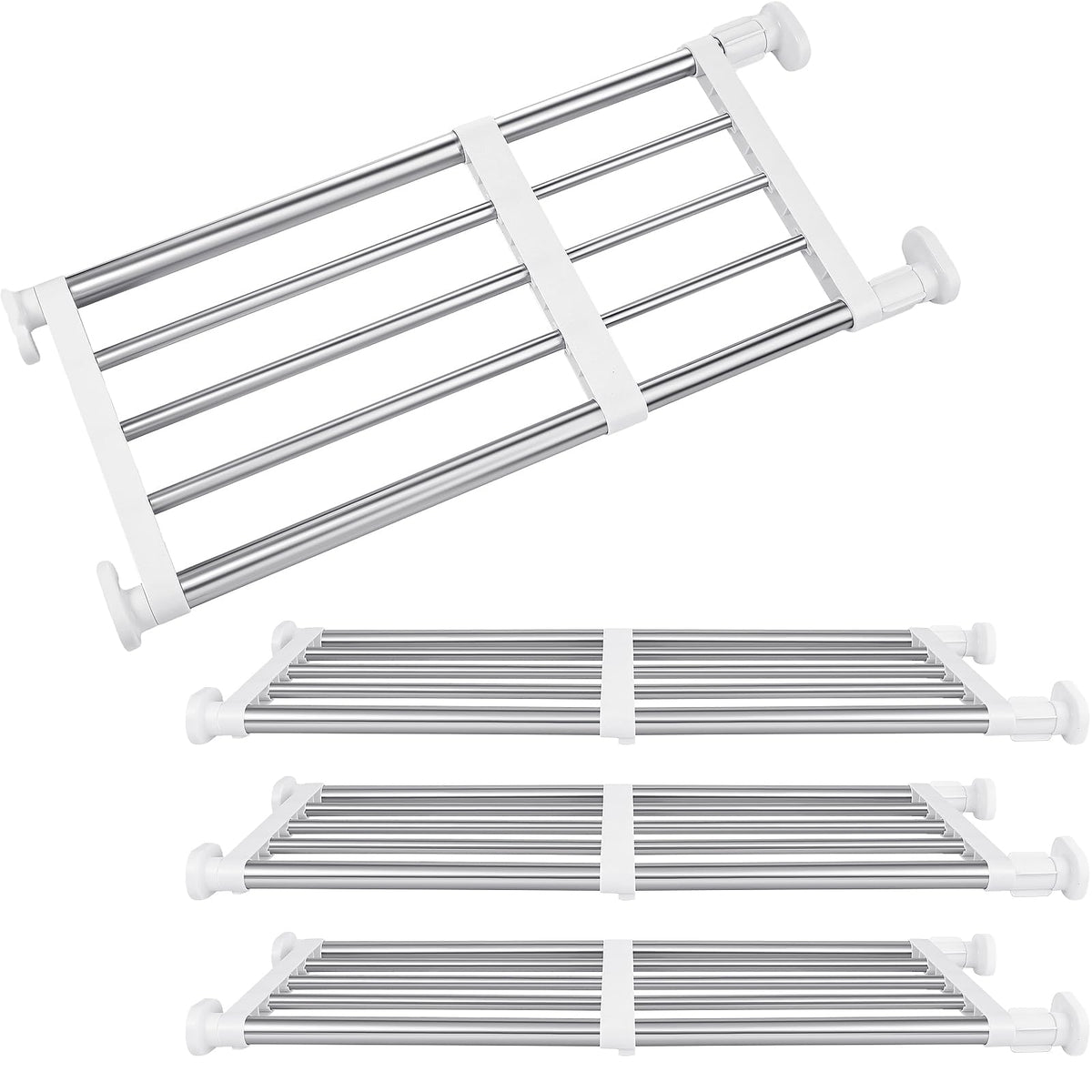 Geetery 4 Pcs Tension Shelf Rod Expandable Closet Storage, 23.6239.37 Inch