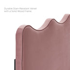 Modway Athena Performance Velvet Twin Headboard in Dusty Rose