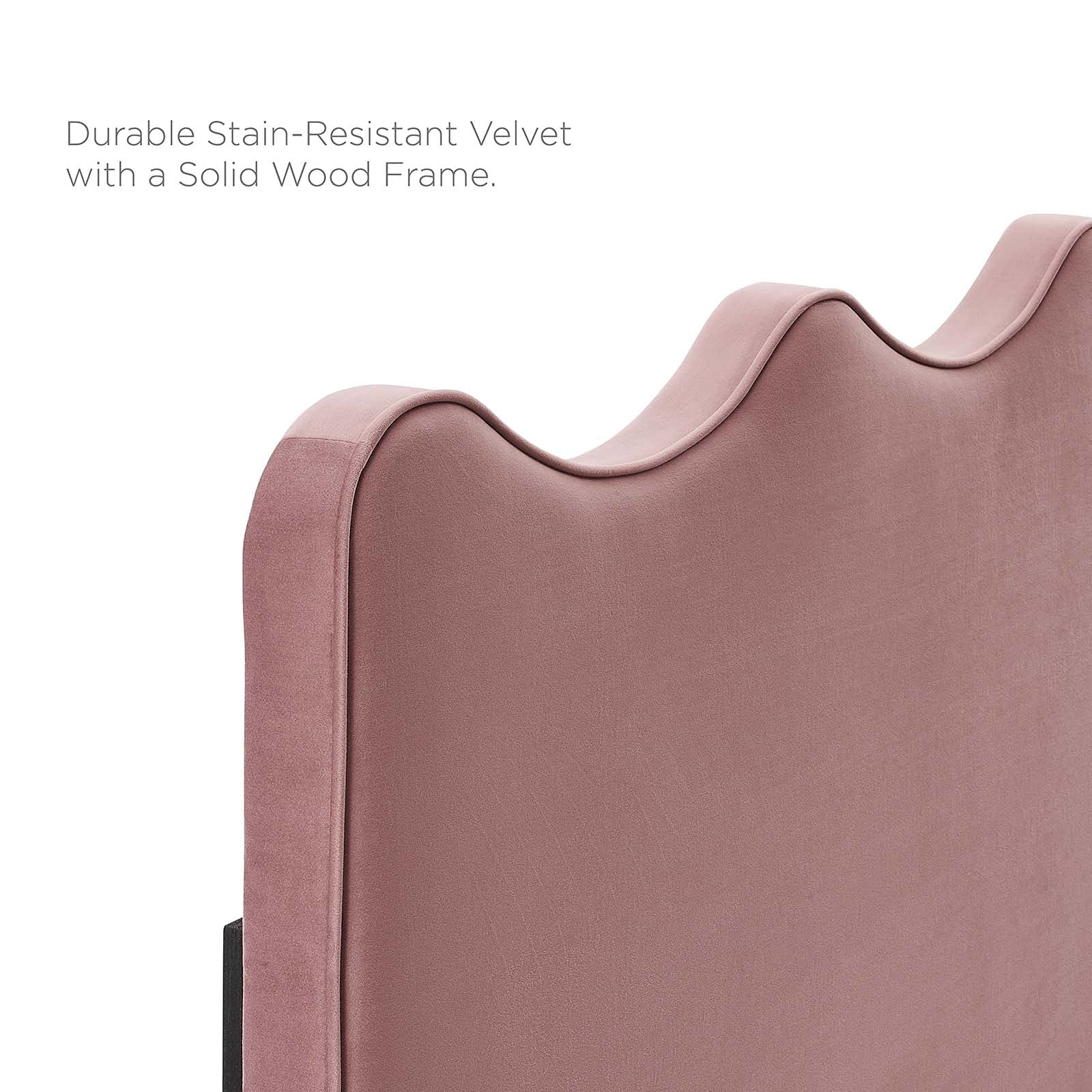 Modway Athena Performance Velvet Twin Headboard in Dusty Rose
