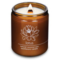 Hemlock Park Crackling Wood Wick Candle Handcrafted with Natural Coconut Wax and Essential Oils (Standard 8 oz, Lotus Flower)