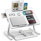 Laptop Bed Tray Table, Saiji Adjustable Bed Desk For Laptop, Foldable Laptop Stand With Storage Drawer For Eating, Working, Writ