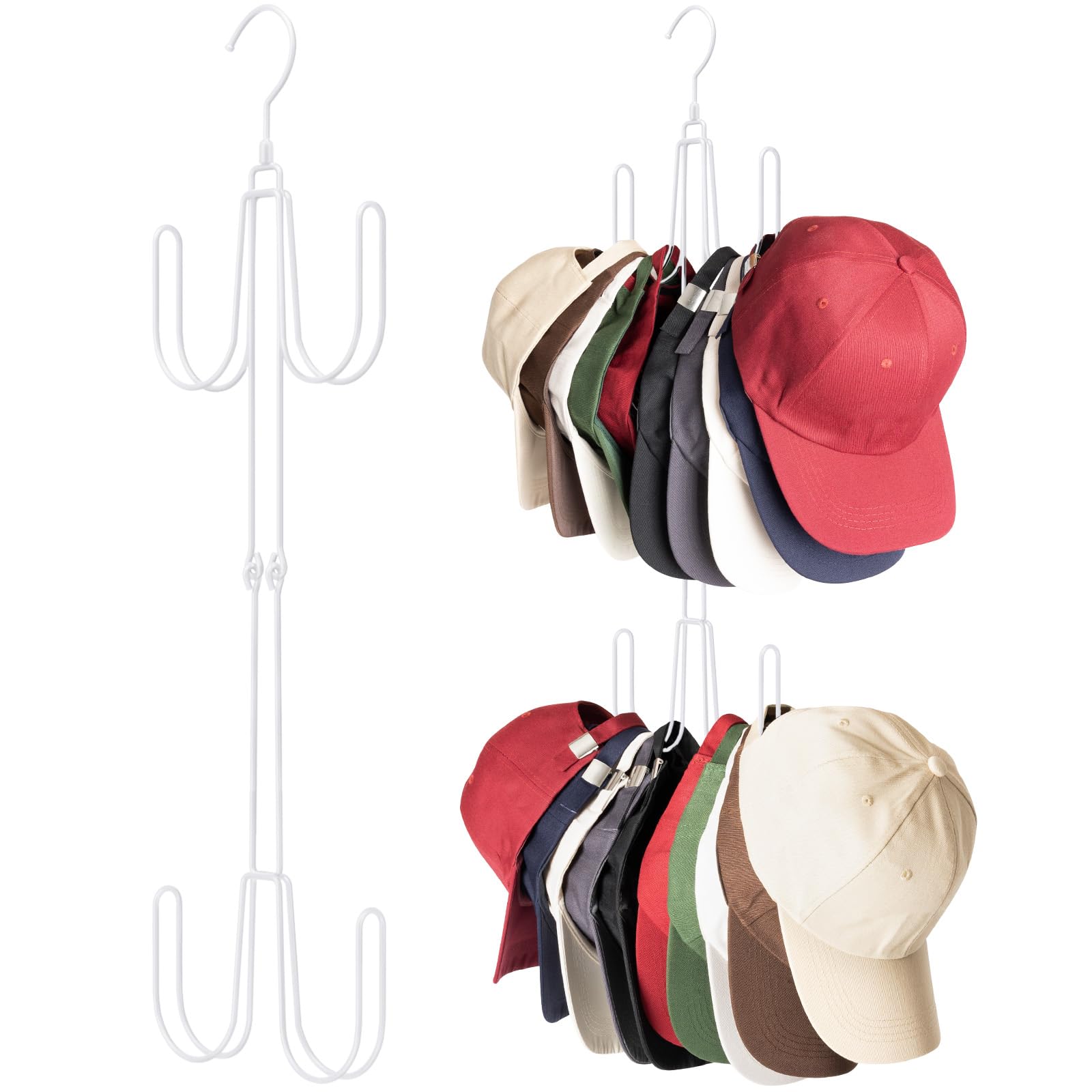 NANATI Hat Hangers for Closet, 1 Pack Stainless Steel Hat Organizer, Hat Racks for Baseball Caps, Cap Organizer for Baseball Cap