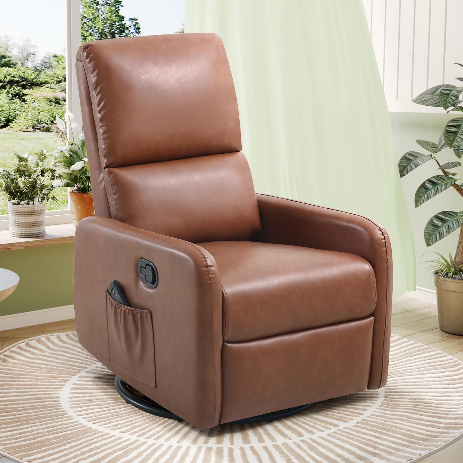 Jocisland Swivel Rocking Chair Nursery Glider Recliner Chairs For Adults, Rocker For Living Room Bedroom, Comfy Upholstered Mode