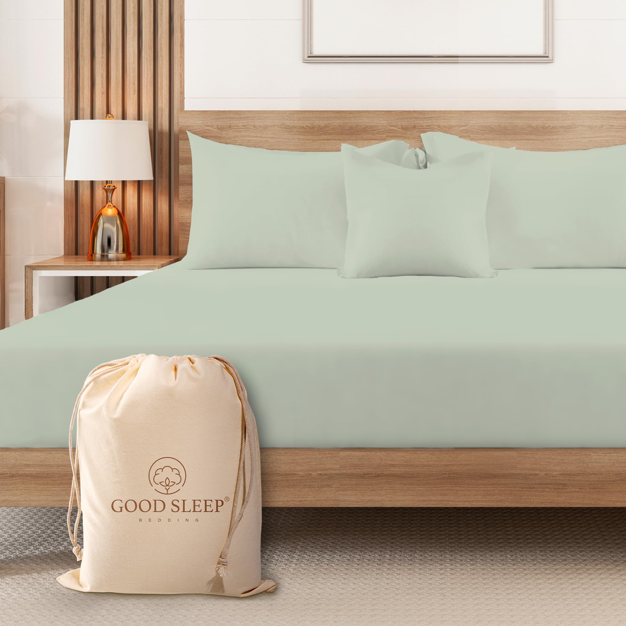 Good Sleep Bedding King Size Fitted Sheet - Soft & Breathable, 100% Egyptian Cotton Fitted Sheet King, 1000 Thread Count King Fi