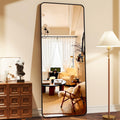 XRAMFY 64x21 Floor Full Length Mirror Standing Full Body Rounded Corner Rectangle Mirrors with Stand Hanging Wall Mounted Leanin