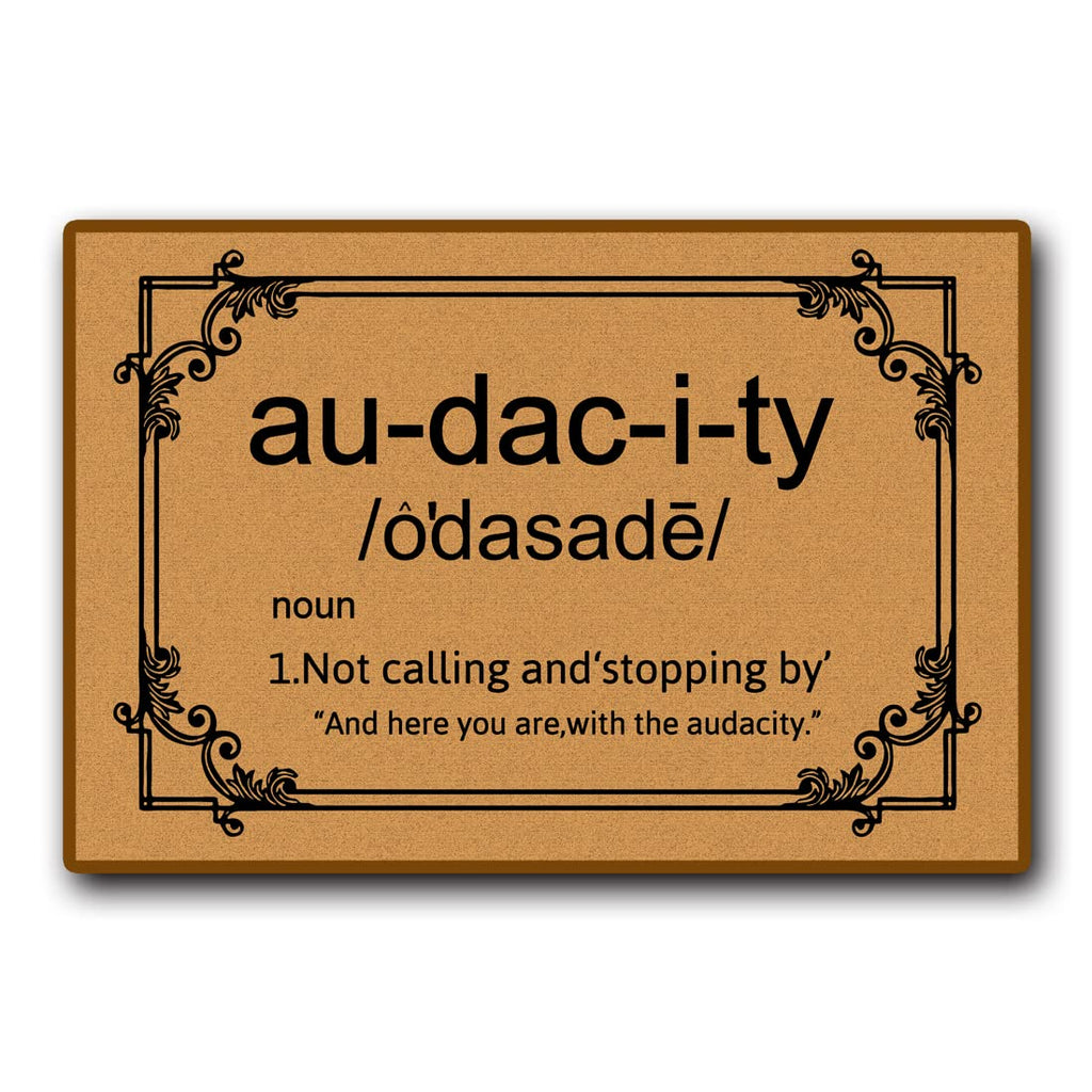 Accssoey Funny Welcome Doormat, Audacity Door Mat Non-Slip Funny Outdoor Mat, Front Door Decor, Funny Housewarming Welcome Mat,F