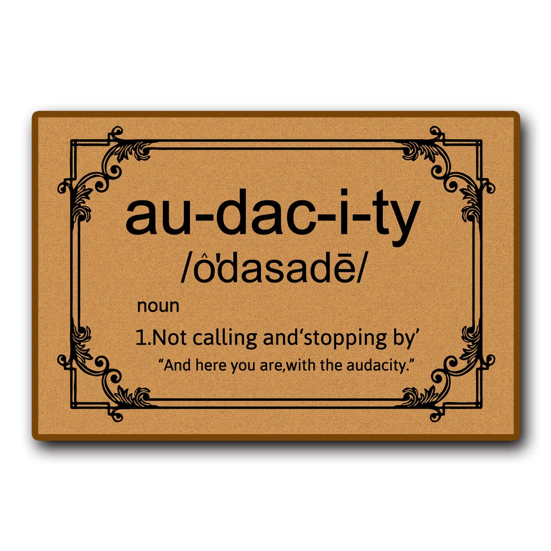 Accssoey Funny Welcome Doormat, Audacity Door Mat Non-Slip Funny Outdoor Mat, Front Door Decor, Funny Housewarming Welcome Mat,F