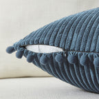 Fancy Homi 26X26 Pillow Covers Set Of 2, Euro Pillow Covers With Pom-Poms, Dusty Blue Big Throw Pillow Covers For Couch Bedroom