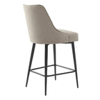 Steve Silver Co Olson Counter Chair, Set of 2 Chairs, Modern Style, Mid-Century Design, Khaki Fabric, Iron Legs, Dining Room/Area, Kitchen, Upholstered Fabric, 21" D x 19" W x 38" H, Khaki