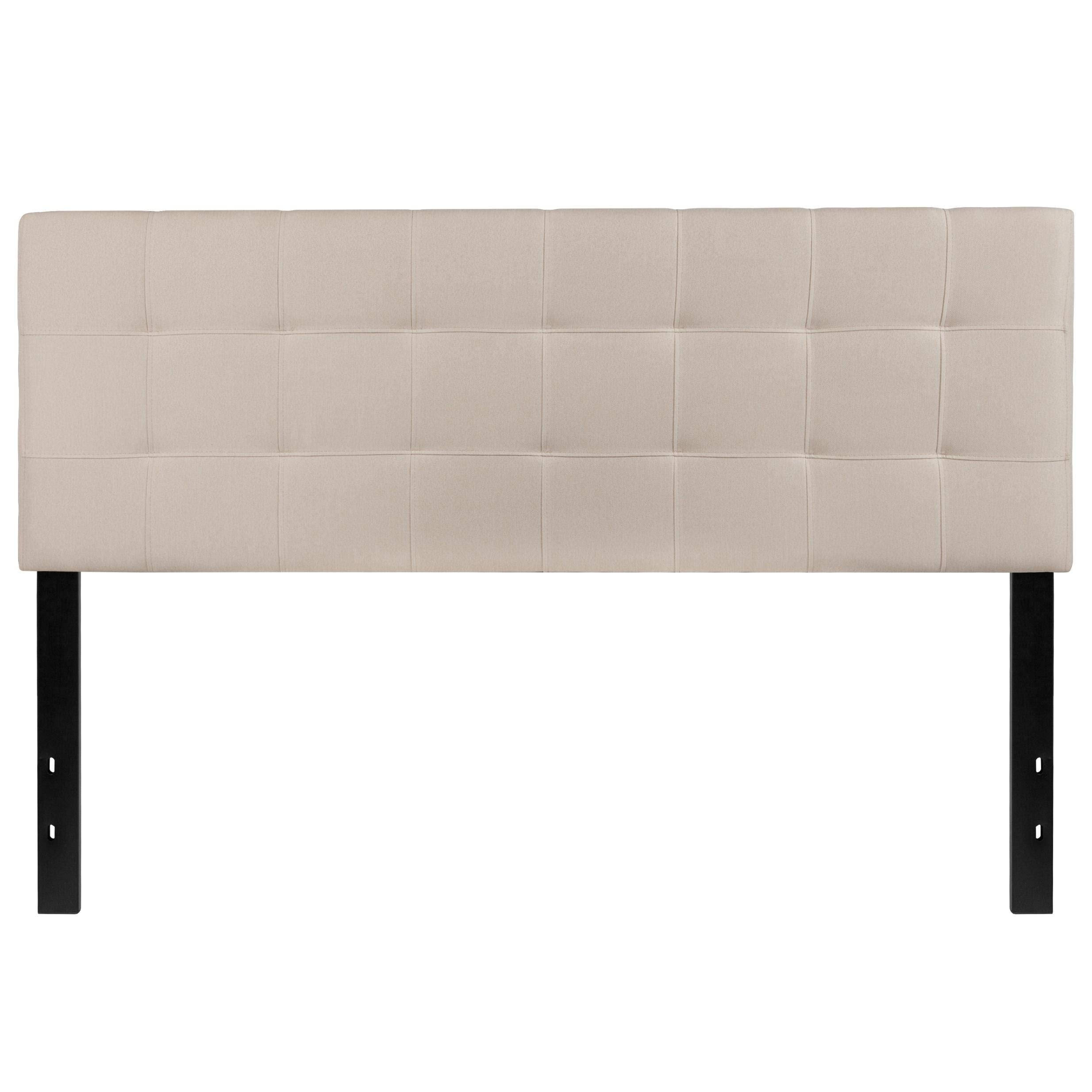 Flash Furniture Bedford Tufted Upholstered Queen Size Headboard In White Fabric