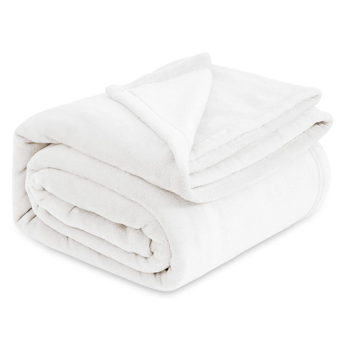 Bedsure Fleece Blanket Queen Blanket White - Bed Blanket Soft Lightweight Plush Fuzzy Cozy Luxury Microfiber, 90X90 Inches