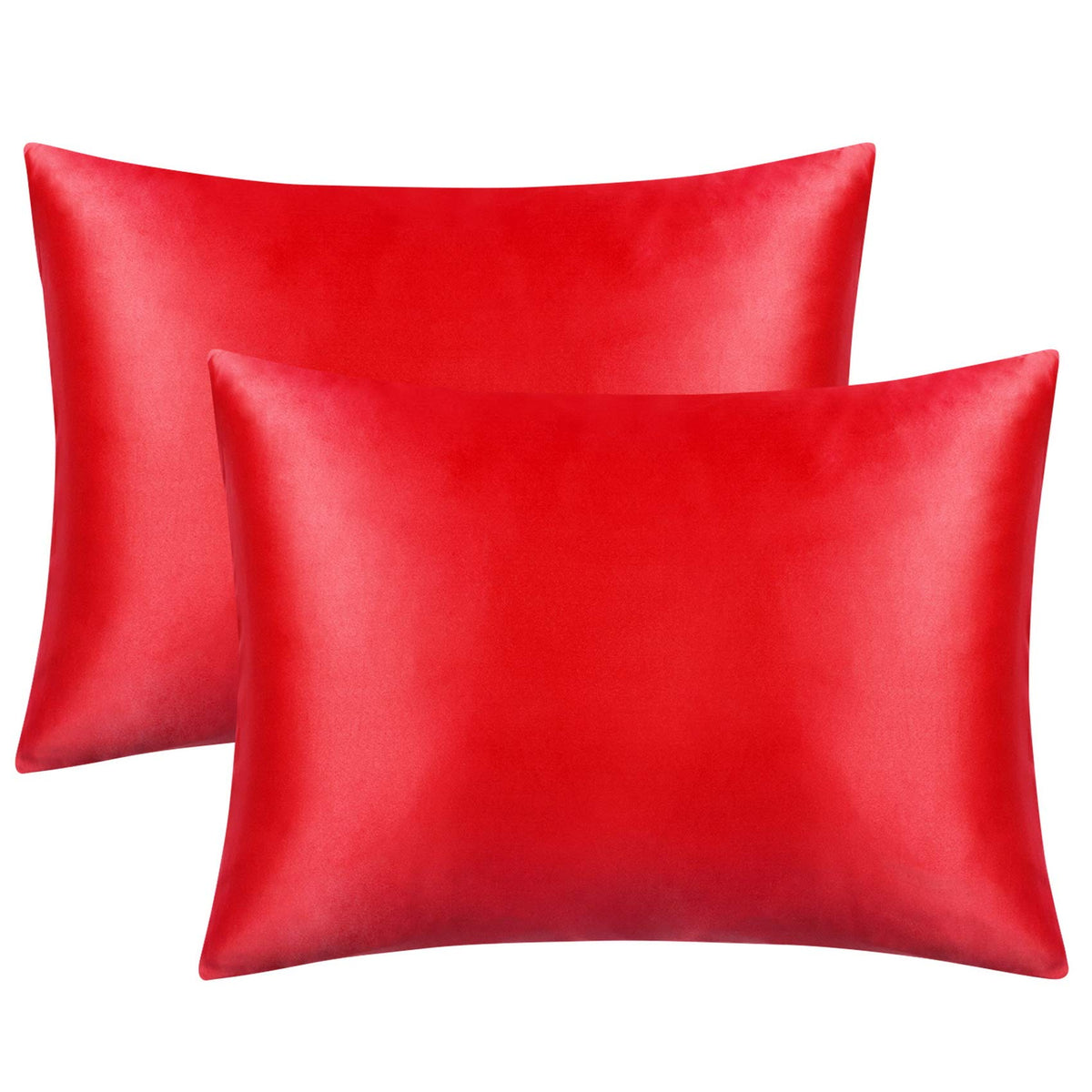 Flxxie 2 Pack Zipped Satin Queen Pillowcases For Hair And Skin, Silky And Super Soft (20'X30') Zippered Satin Pillow Cases, Re