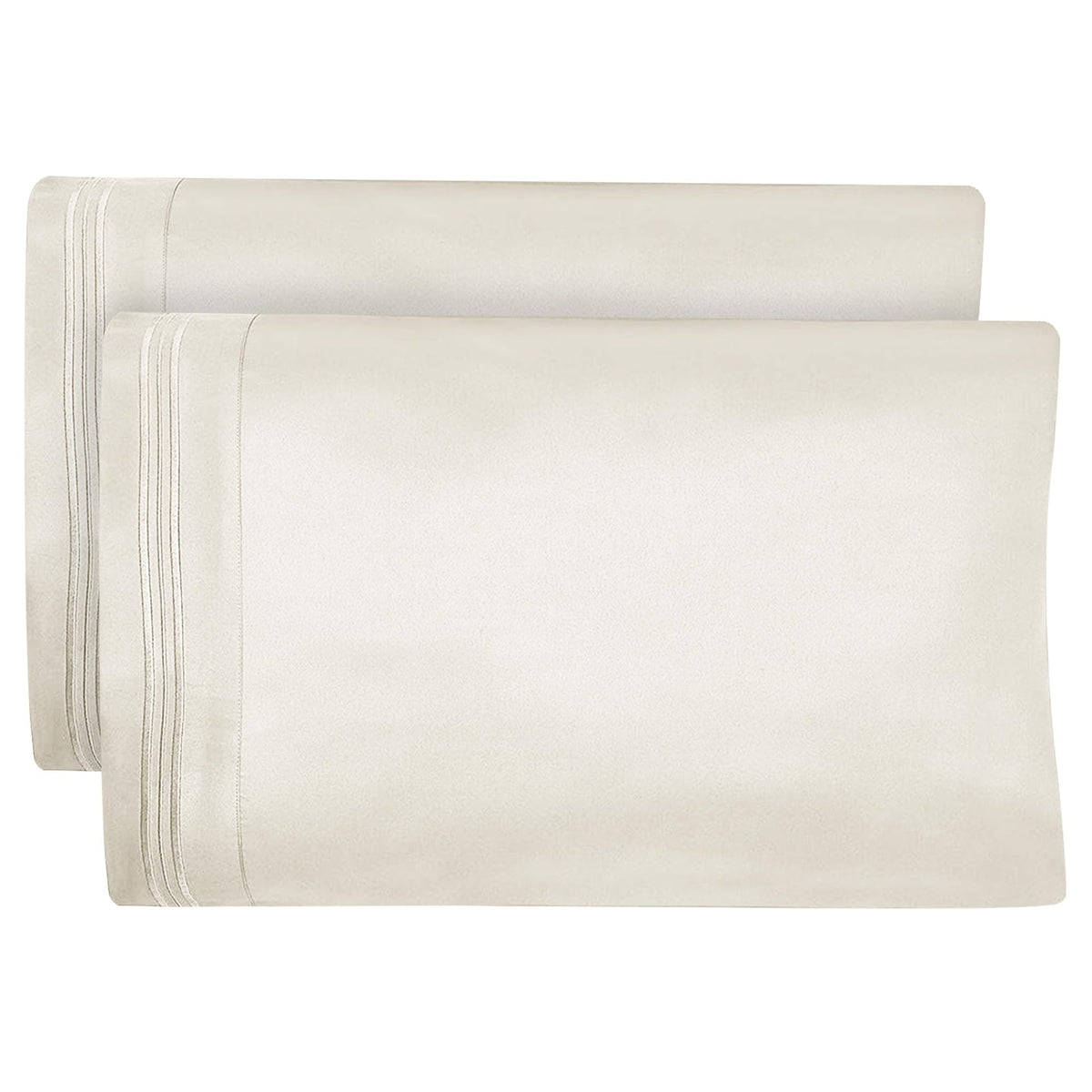 Dreamcare Queen Size Microfiber Pillowcases Set Of 2 - Soft, Breathable, Cooling, Ivory