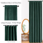 Lazzzy Emerald Green Velvet Curtains 72 Inches Long Thermal Insulated Drapes For Bedroom Living Room Darkening Window Treatments Super Soft Luxury Rod Pocket 2 Panels