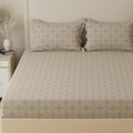 Huesland By Ahmedabad Cotton 210 Tc Cotton Bedsheet King Size Bed With 2 Pillow Covers | 108X108 Inches | Space Shift | Taupe