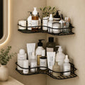 Yunajo Corner Bathroom Shelf Rack Pack Of 2, SelfAdhesive Wall Mounted Storage Organizer, No Drilling Metal Corner Rack For Bat