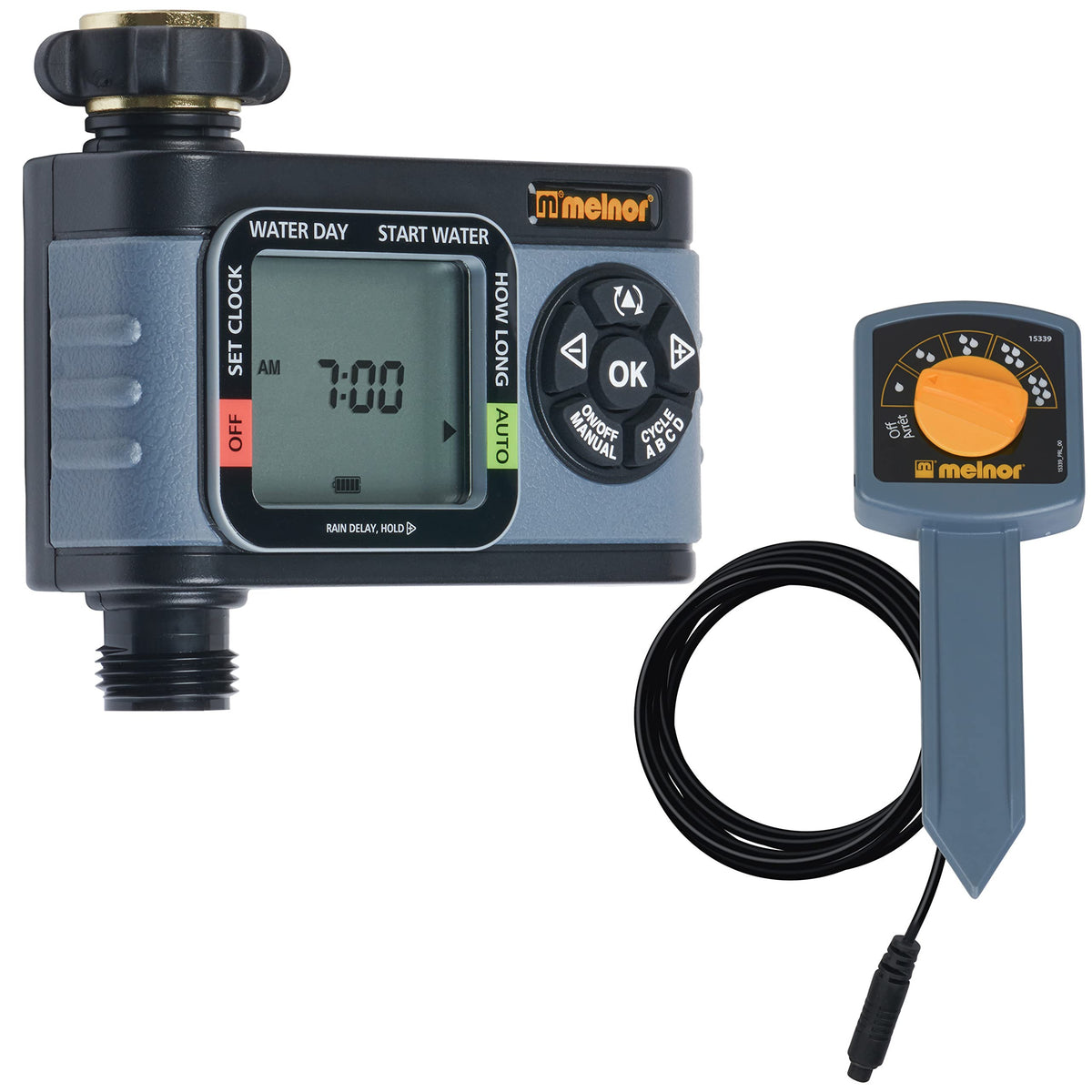 Melnor 65099-Amz Hydrologic Digital Water Amazon Bundle, 1-Zone Timer & Moisture Sensor Set