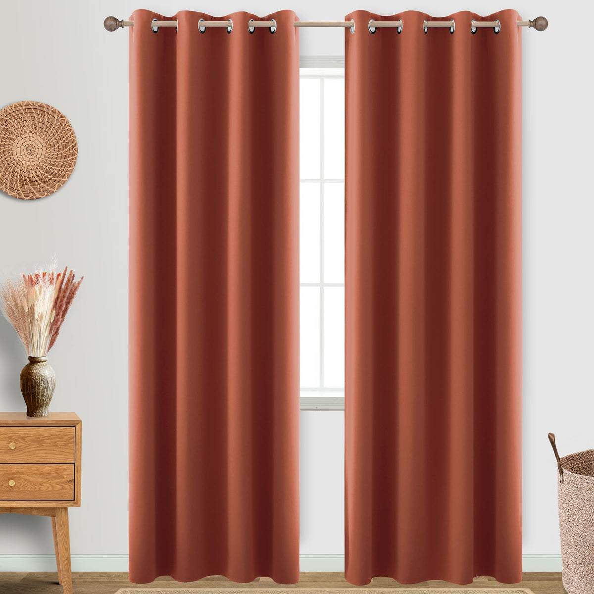 Koufall 2 Panel Set Blackout Curtains 96 Inches Long,Room Darkening Bohemian Autumn Decor Fall Decorations Hippie Decorative Cur