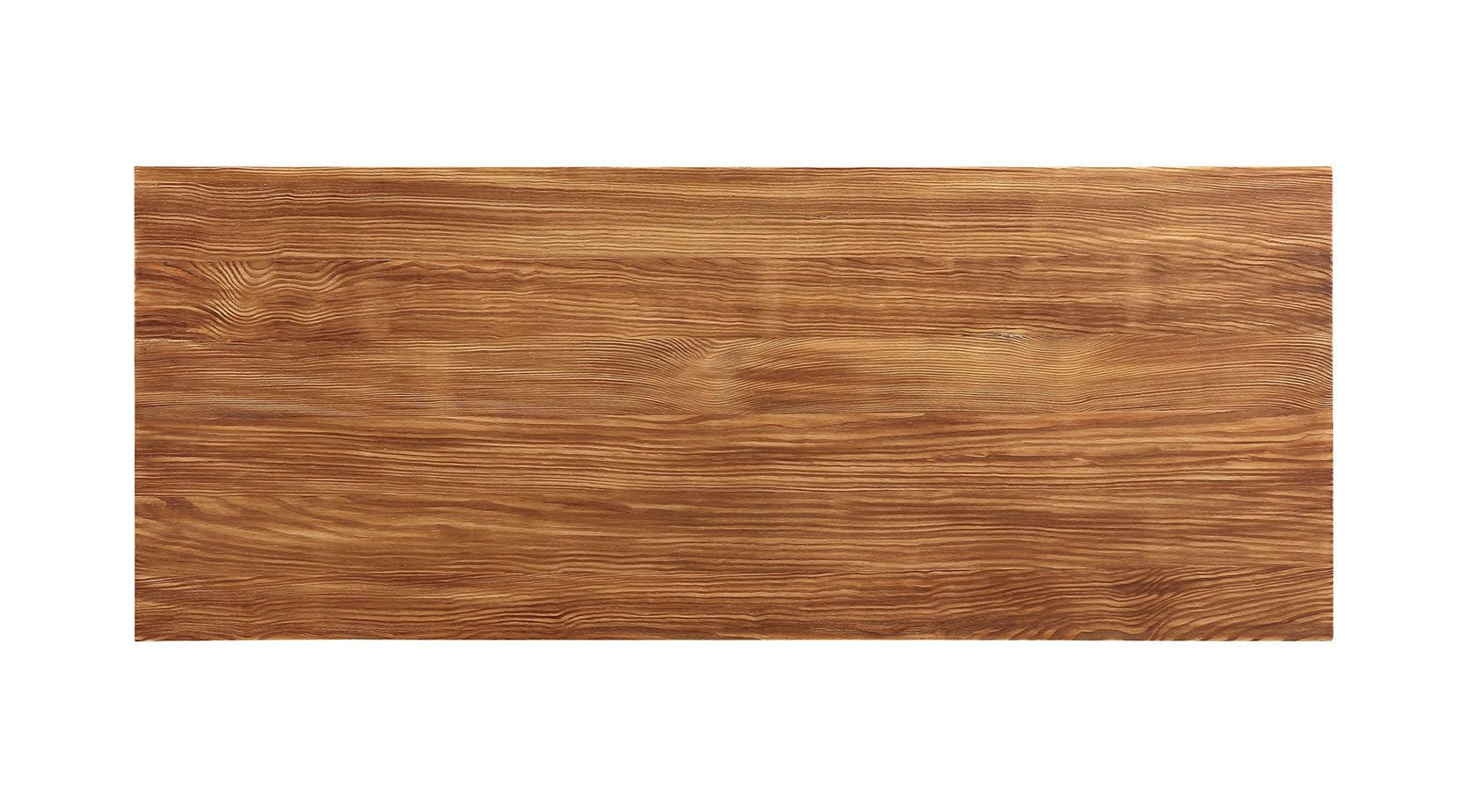 HomeRoots Natural & Gunmetal Metal, Wood Sleek Natural Finish Rectanglular Top Bar Table with Gunmetal Finish Sled Base