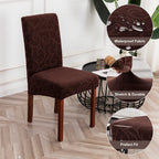 Genina Waterproof Dining Room Chair Covers Stretch Parsons Chair Slipcovers For Dining Room Kitchen Chair Protector Cover, Removable, Washable (2, Flower Pattern-Chocolate)